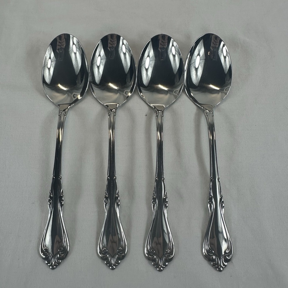 LOT OF 4 WM. A. ROGERS ONEIDA STAINLESS *SUTTON PLACE*  Soup Spoons‎ Excellent